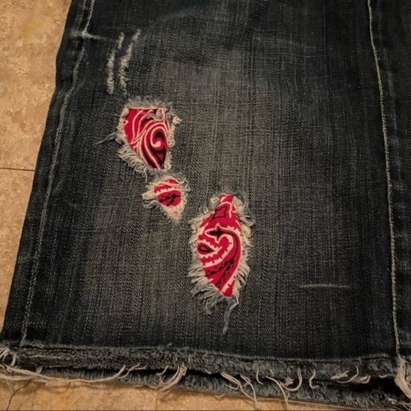 Hudson Denim Distressed Skirt Bandana size 28 - Picture 3 of 13